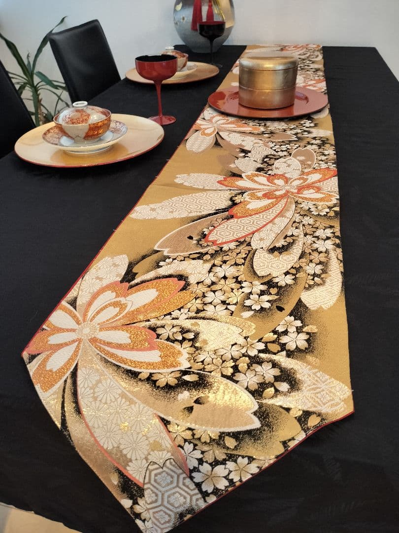とのちゃんのママA728高級‼️ひな祭り‼️袋帯テーブルランナー2m
