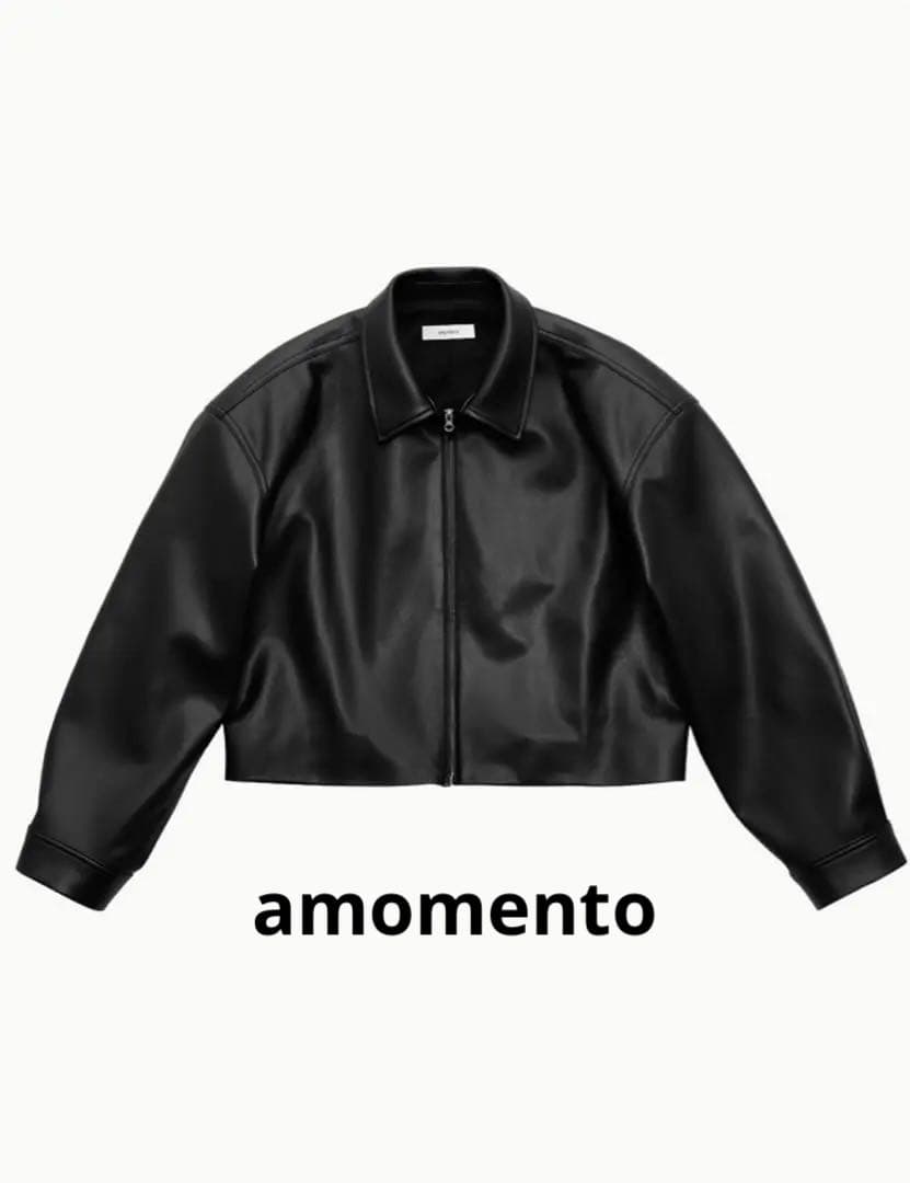 【美品】amomento ビーガンレザー ショートブルゾン