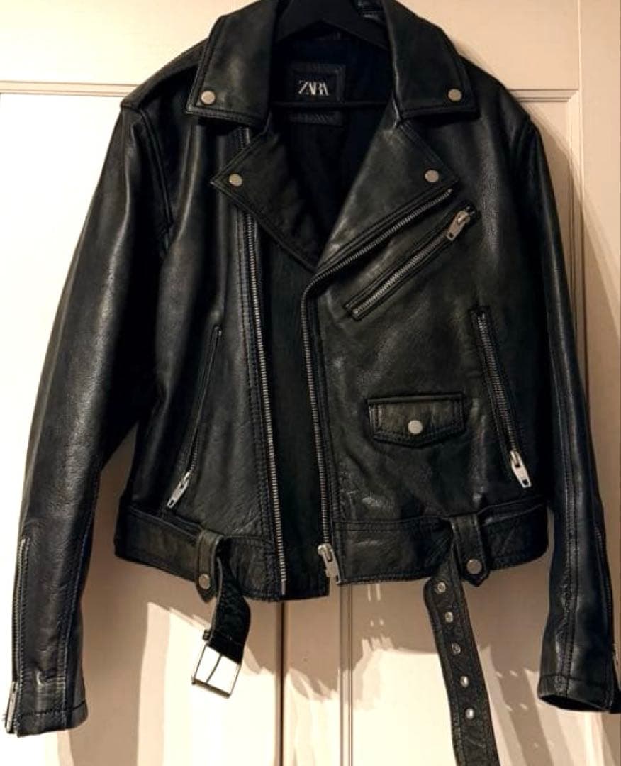 ZARA ヴィンテージ加工　本革ライダース