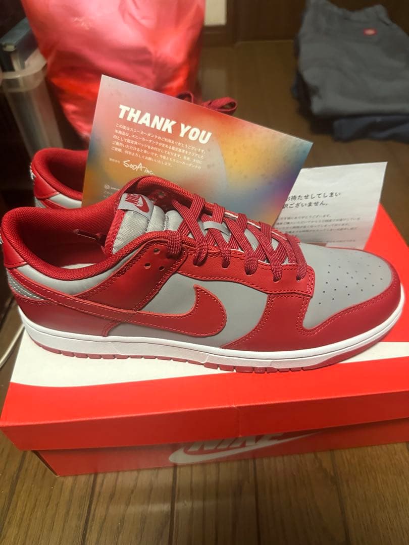 ハ*カ様 Nike Dunk Low \"Silver/Varsity Red\"