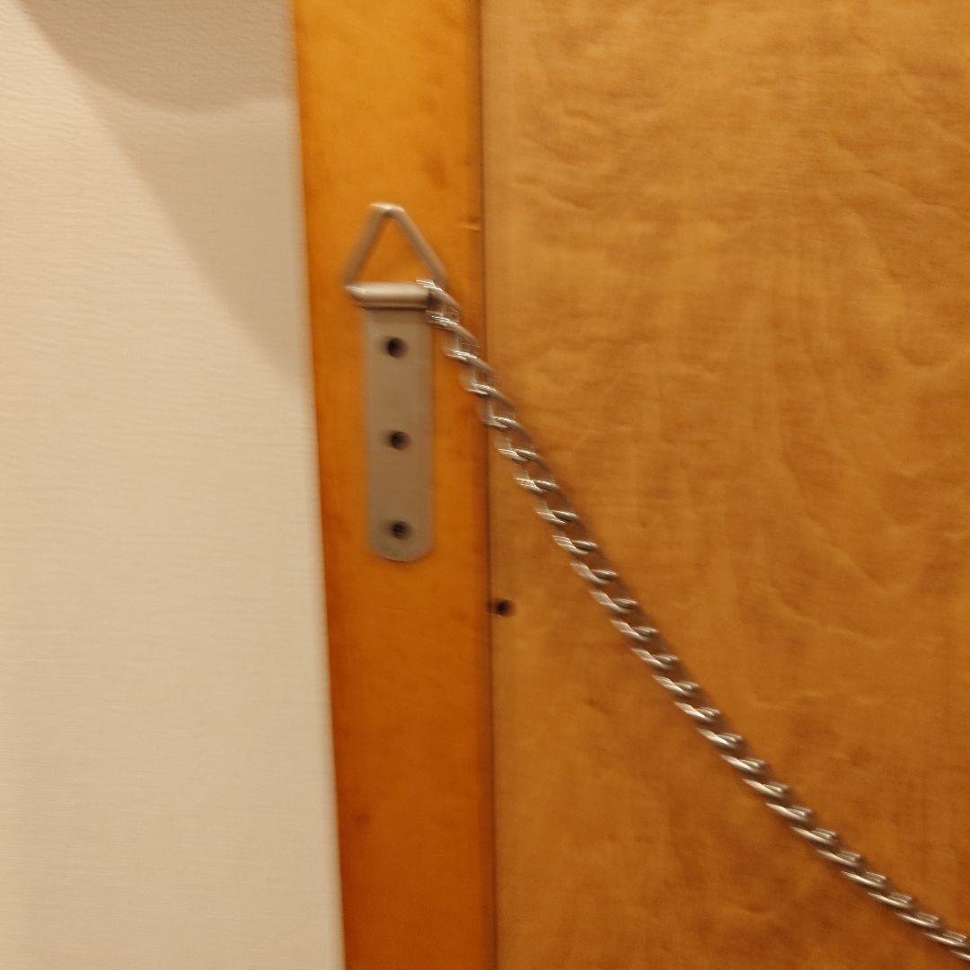 花柄ペイントの木製壁掛け鏡