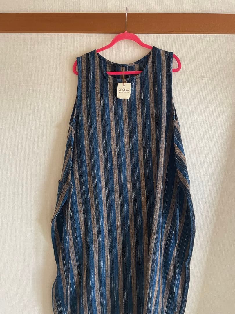 ユ*リ様 うさとの服　藍染め　エプロンワンピース