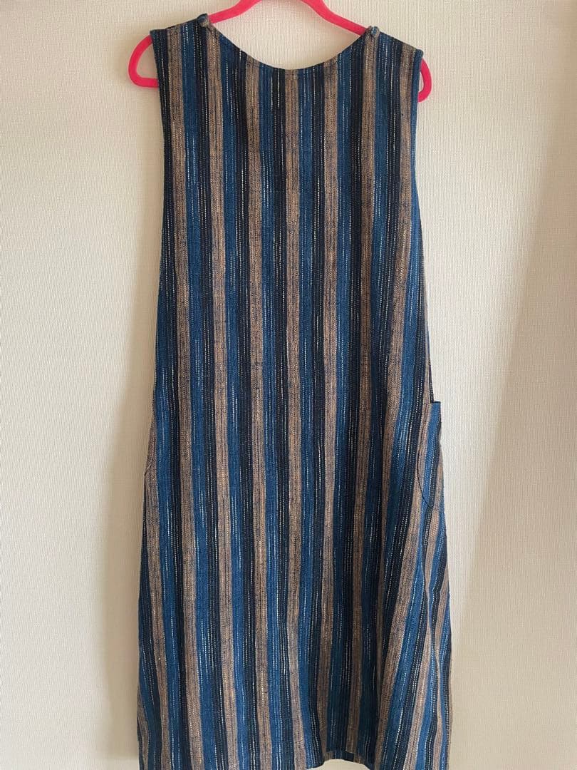 ユ*リ様 うさとの服　藍染め　エプロンワンピース