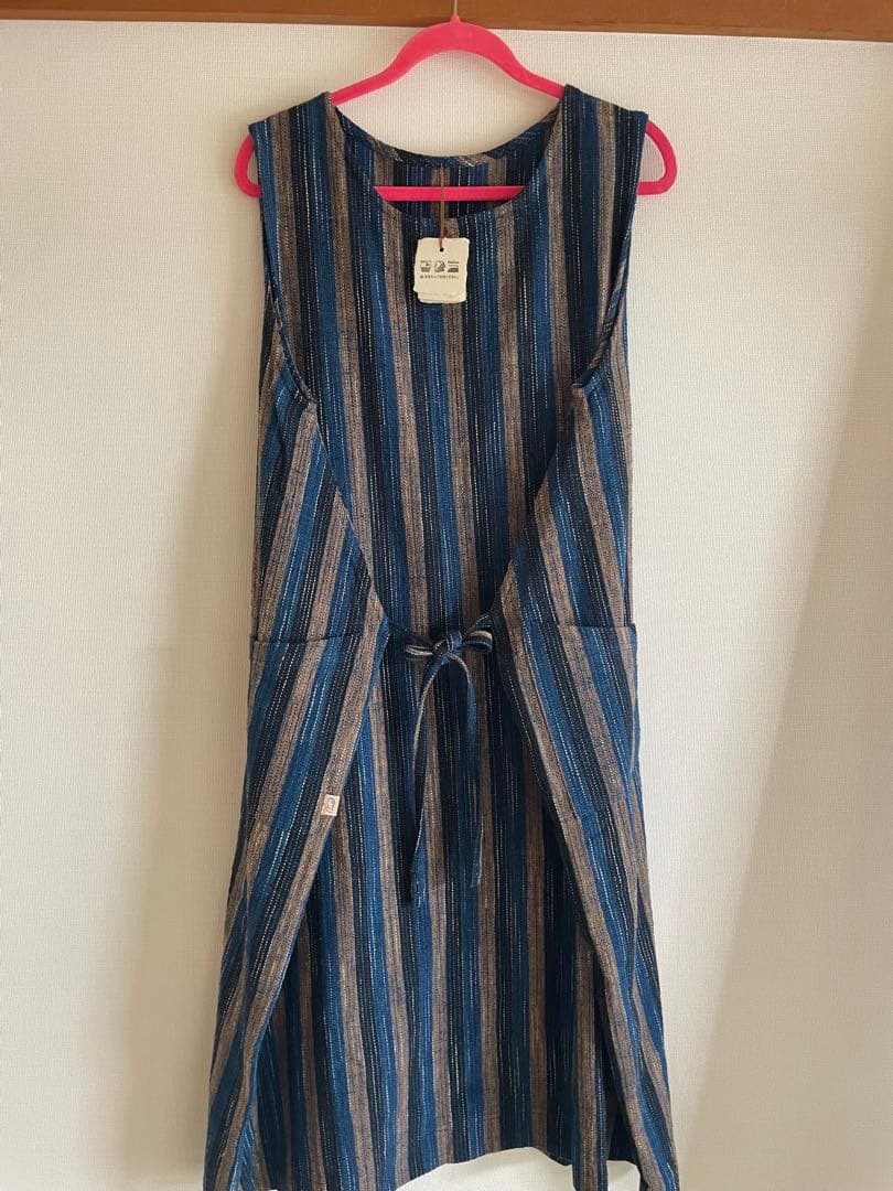 ユ*リ様 うさとの服　藍染め　エプロンワンピース