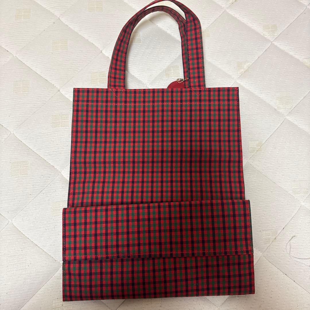 美品⭐︎familiar チェック トートバッグ