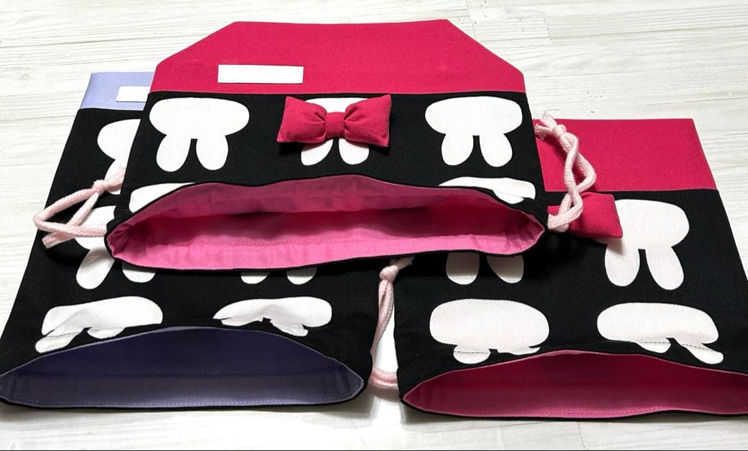 ぶぅちゃん　ショルダー付レッスンバッグ　巾着　マットシューズバッグお弁当袋