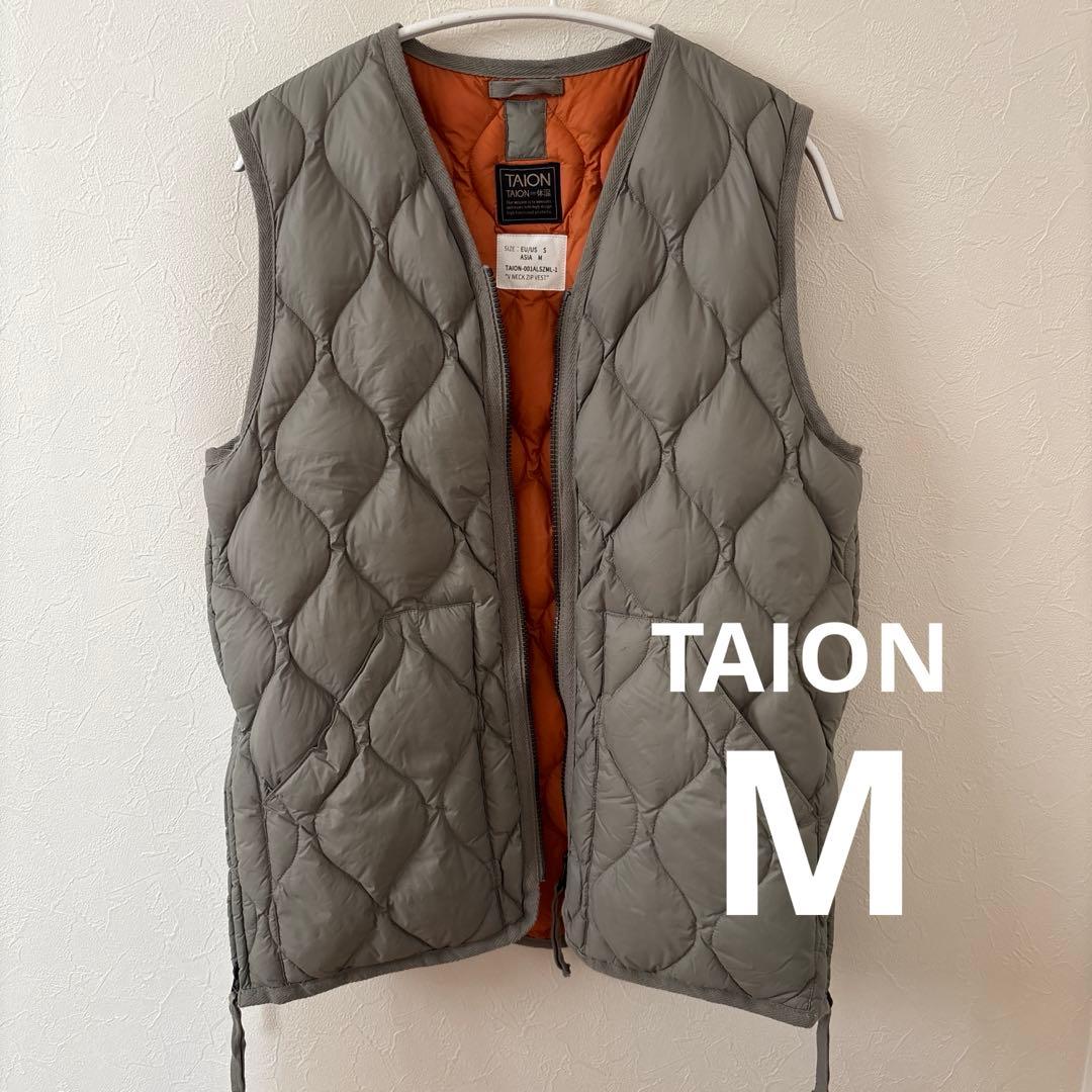 花*々様 TAION M キルティングジップベスト スモーキーグリーン