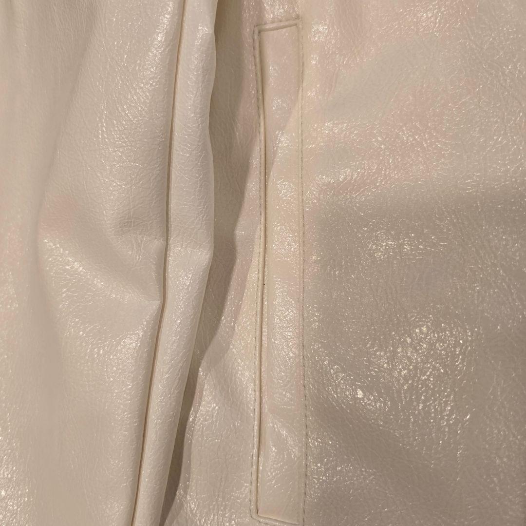 【未使用級】ZARA　ホワイトレザージャケット完売品