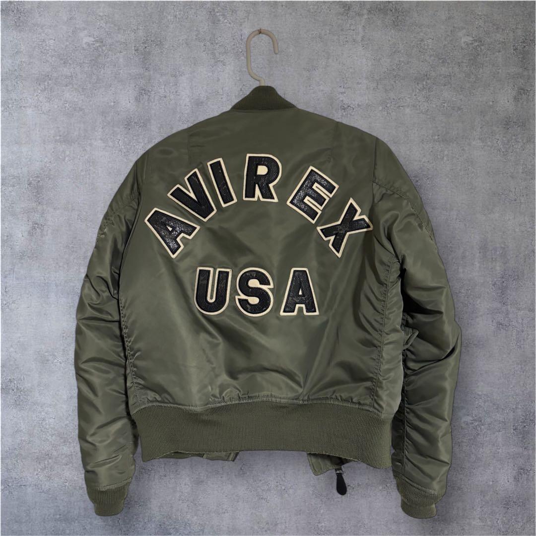 AVIREX×MOUSSY MA-1・フライトジャケット カーキ
