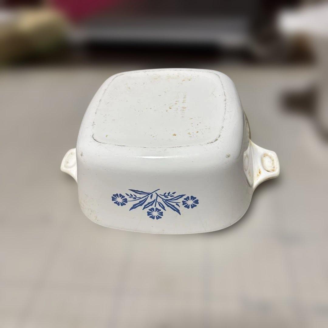 蔵出しコーニングウェア（CorningWare）のブルーの花柄鍋セット 青い花柄