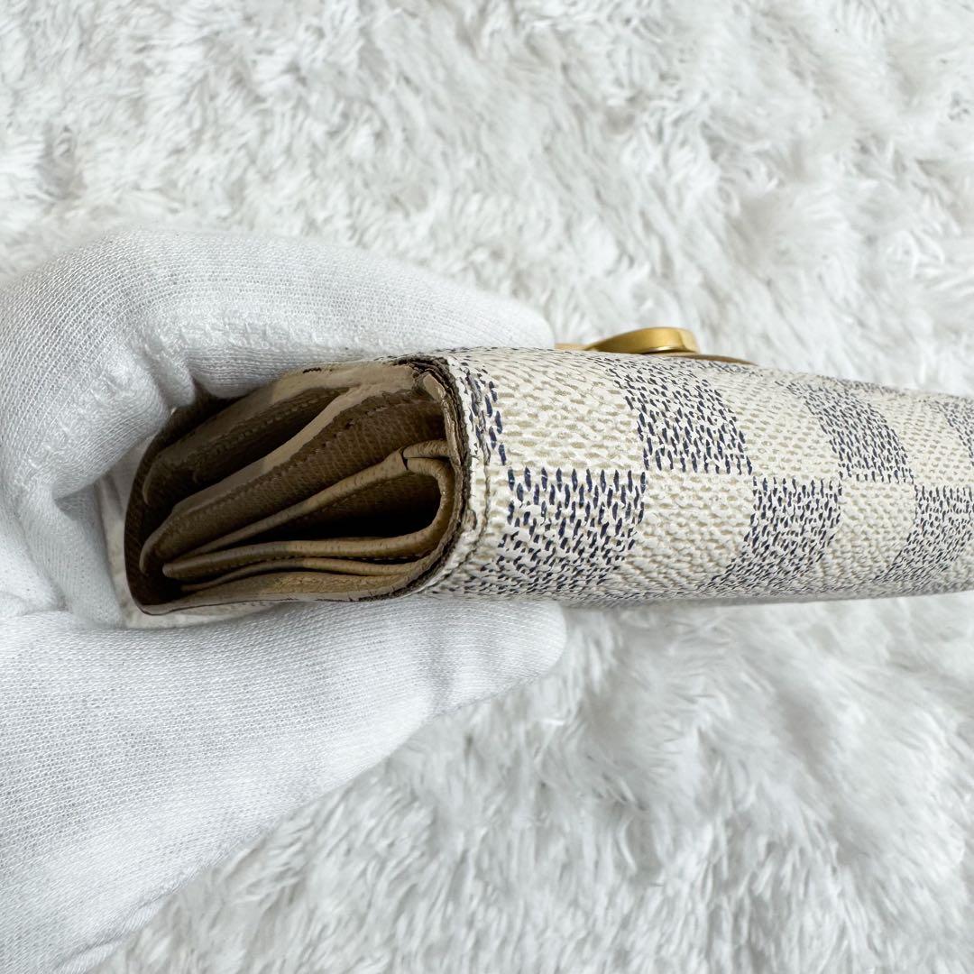 ルイヴィトン ダミエアズール ポルトフォイユ ジョイ 3つ折り財布 白