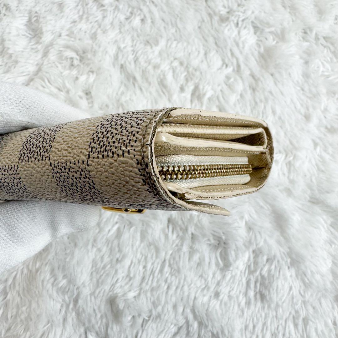 ルイヴィトン ダミエアズール ポルトフォイユ ジョイ 3つ折り財布 白