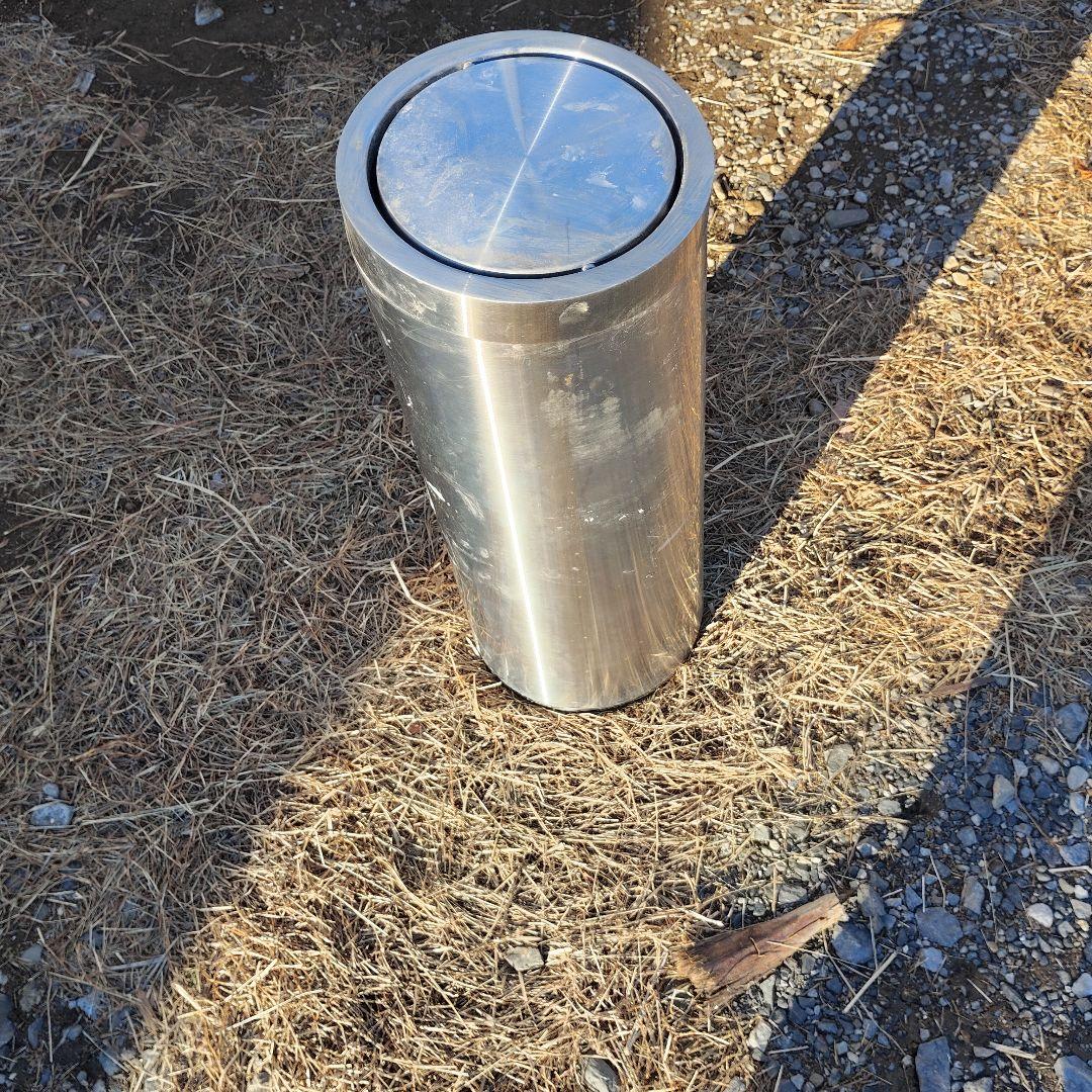 ステンレス製 円筒形ゴミ箱