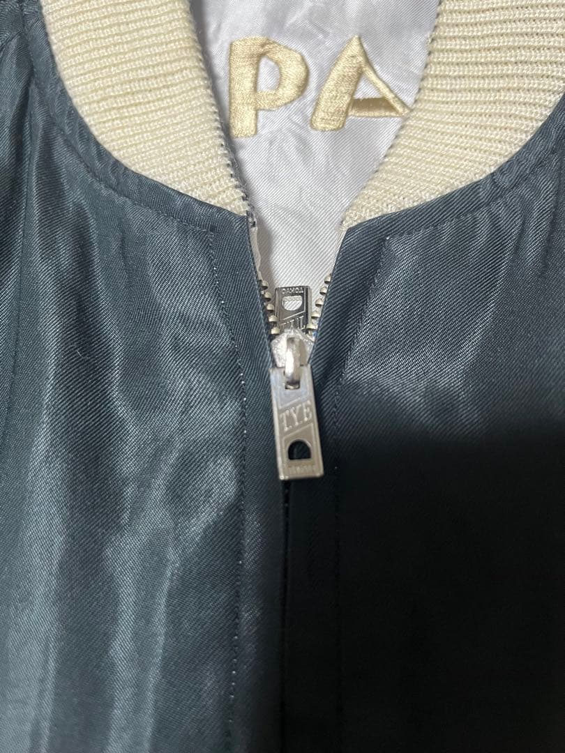 【きみこ】東洋テーラー　スカジャン　白虎　サテン Mサイズ　ブラック