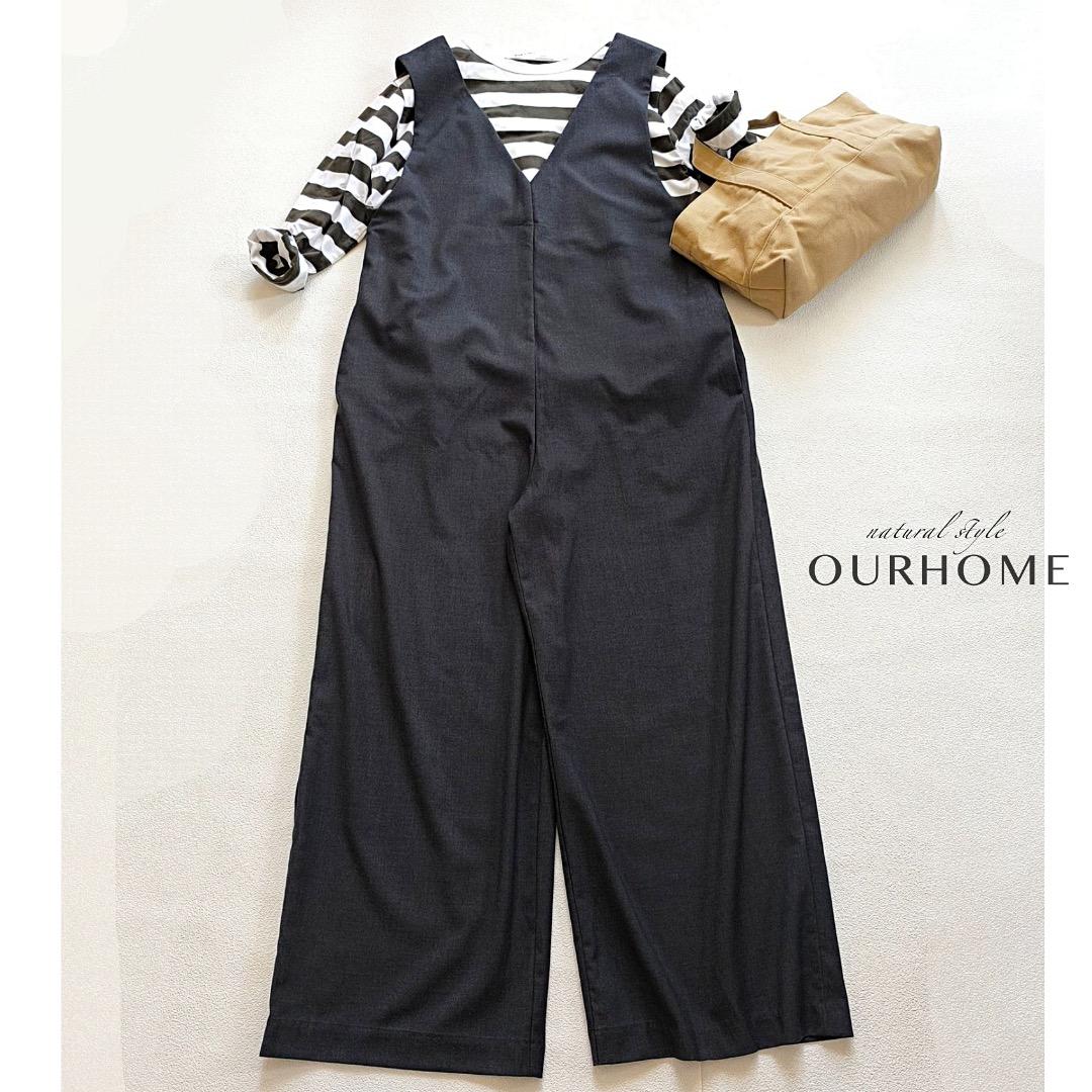 美品 OUR アワーホーム ゆったり シルエットの オールインワン