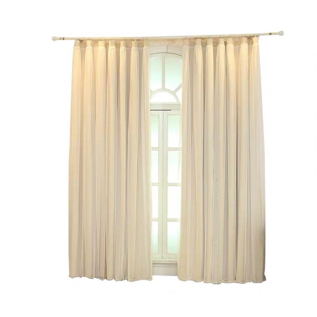 レースつきふわふわ遮光カーテン 可愛いドレープカーテン