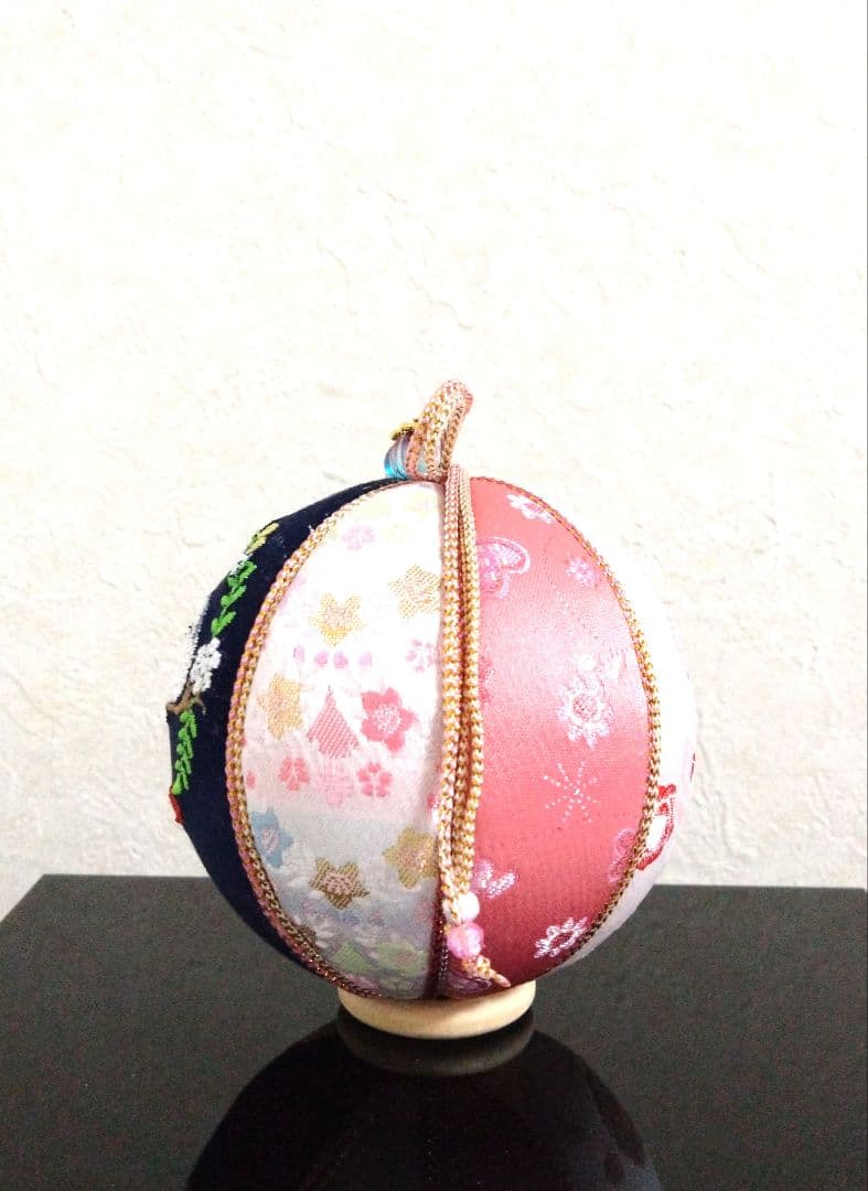 手鞠 手毬 てまり 刺繍シマエナガ 鳥 No.163 ハンドメイド