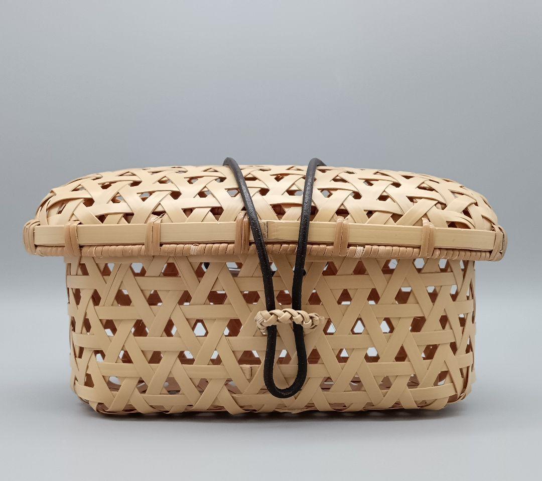 竹工芸作家 船橋 正則 弁当籠 深型 カゴ かご