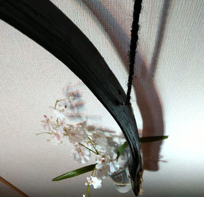 ♥花瓶・オブジェ・インテリア♥７７cm特大⬛壁掛け・反ブラック飾り台グラス付