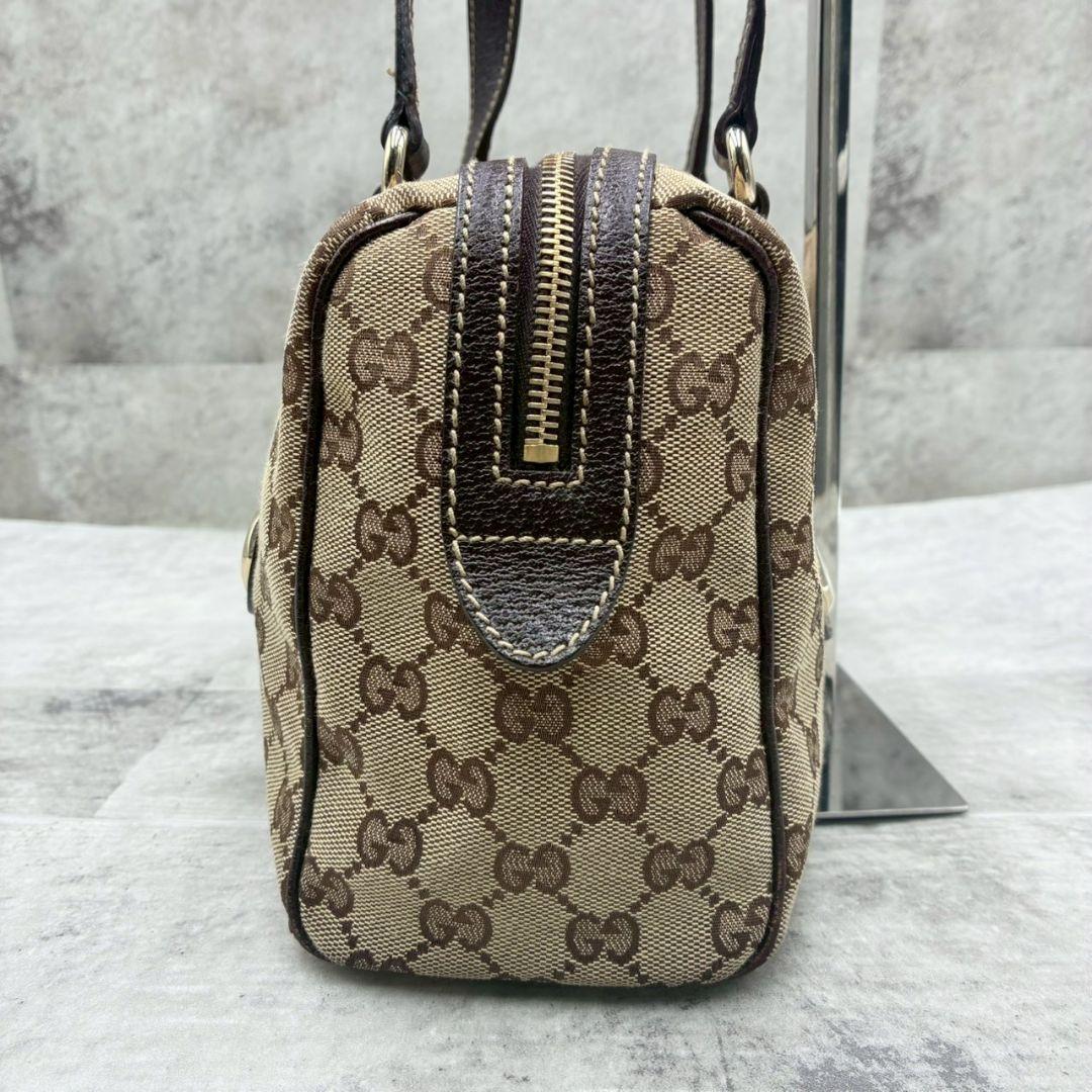 美品✨ グッチ GG キャンバス ミニボストン バッグ 肩掛け ハンドバッグ