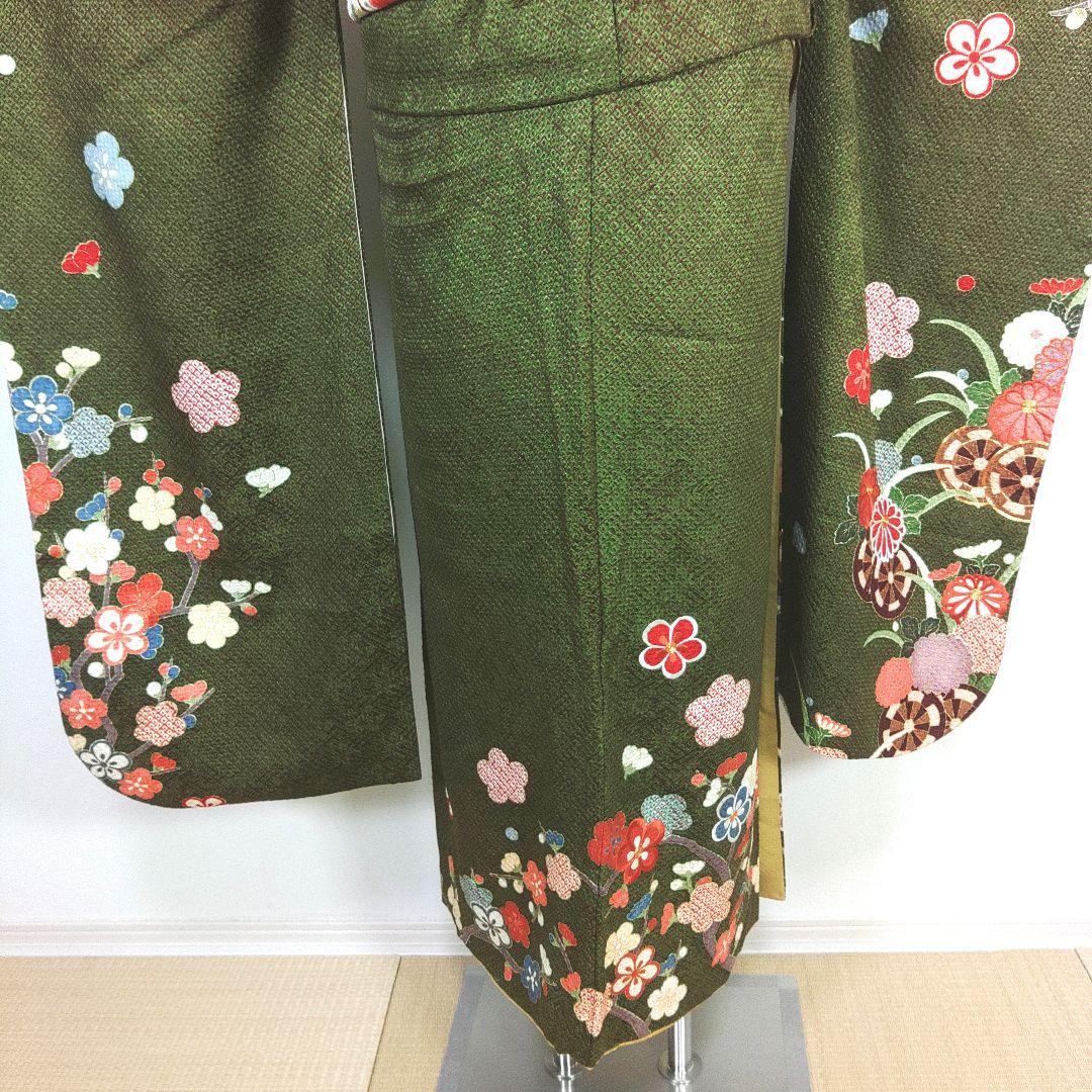 格安！　振袖フルセット　10点　成人式　結婚式　前撮り　グリーン　カーキ　総絞り