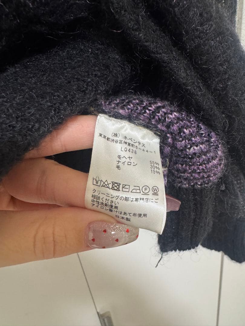 needles蝶刺繍 ブラック カーディガン