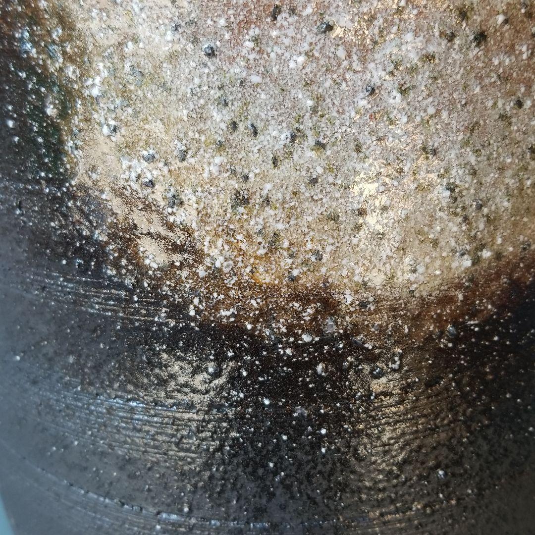 信楽焼傘立て  手付き窯変 高さ４０cm