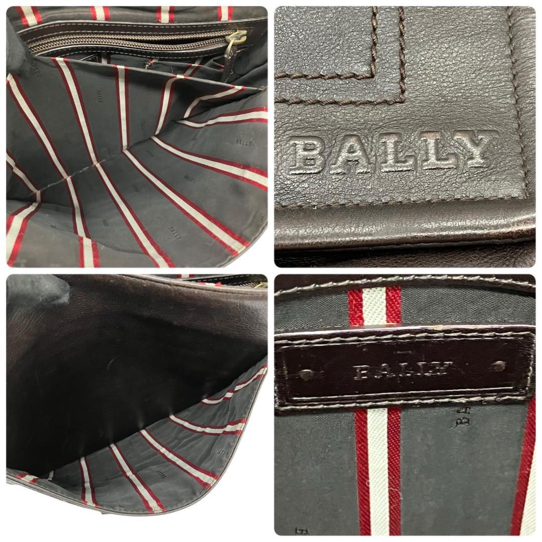 BALLY トレスポ メッセンジャーバッグ ダークブラウン レッド 1408