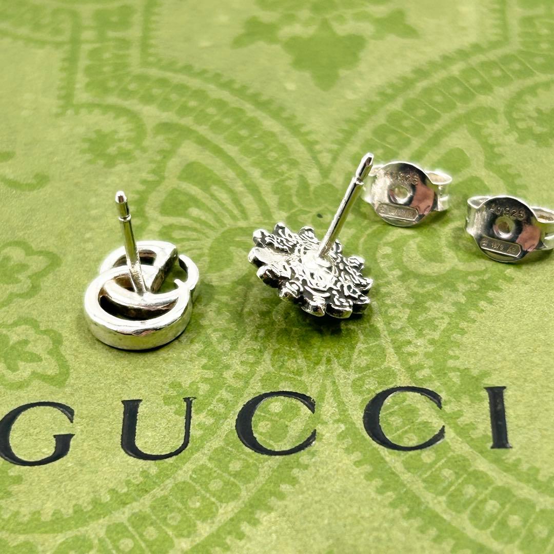 美品✨　グッチ　ピアス　フラワー　マーモント　G　両耳　シルバー　Ag925