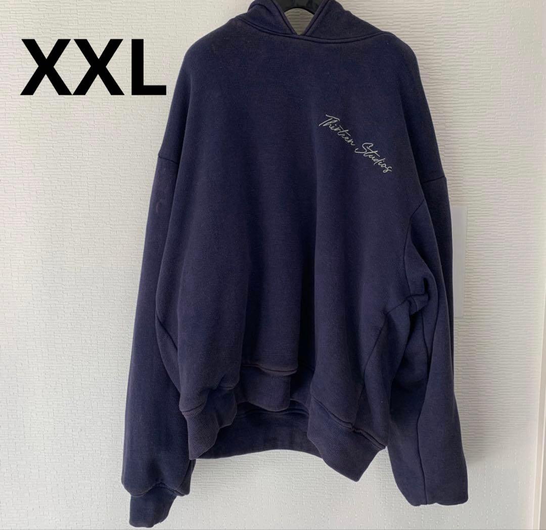 thirteen studios リバーシブル フーディ XXL ネイビー