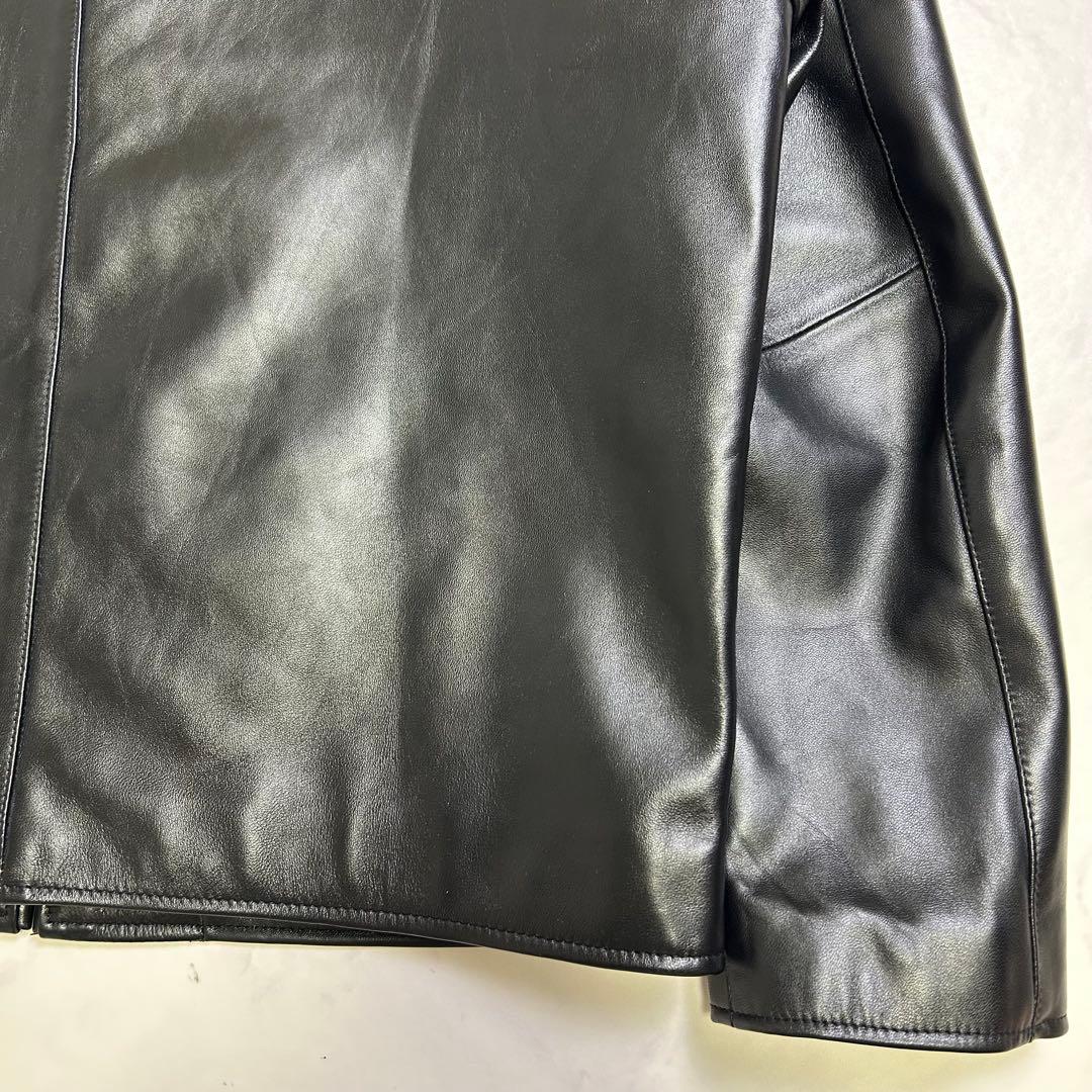 【美品】25AW ユナイテッドアローズ シープレザー ジップ ブルゾン 黒 XL