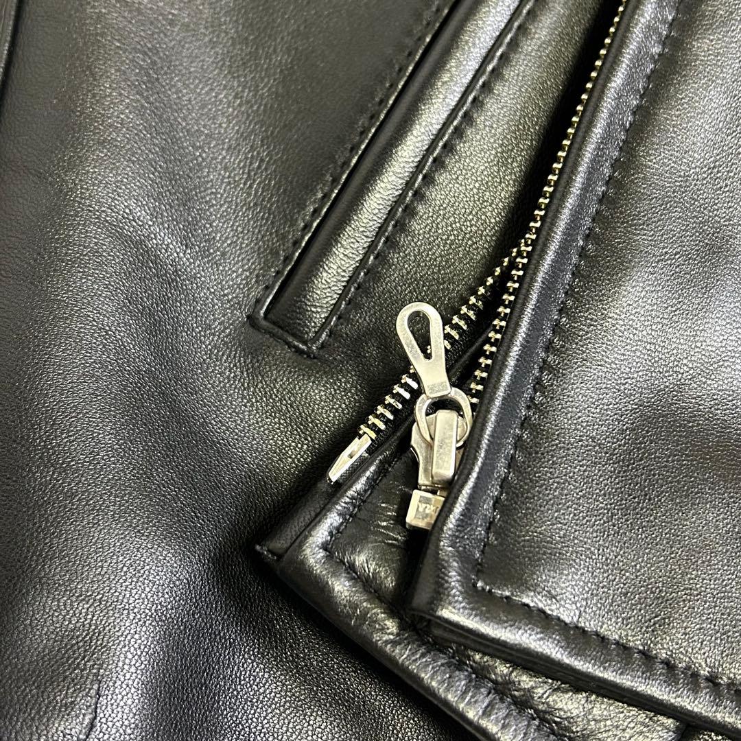 【美品】25AW ユナイテッドアローズ シープレザー ジップ ブルゾン 黒 XL