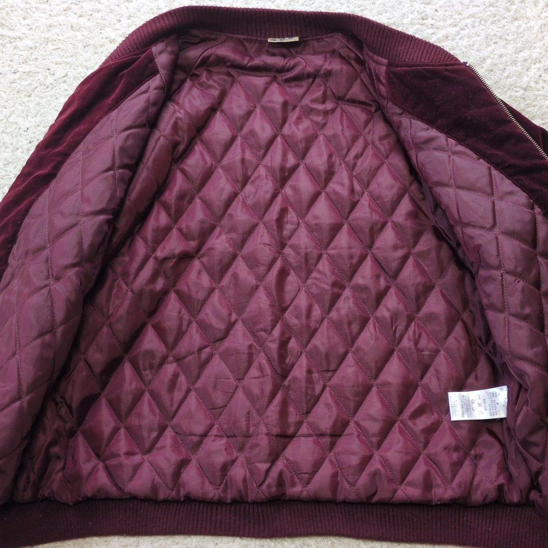 値下げ中10-57古着　スカジャン　別珍　スーベニアジャケット地図刺繍