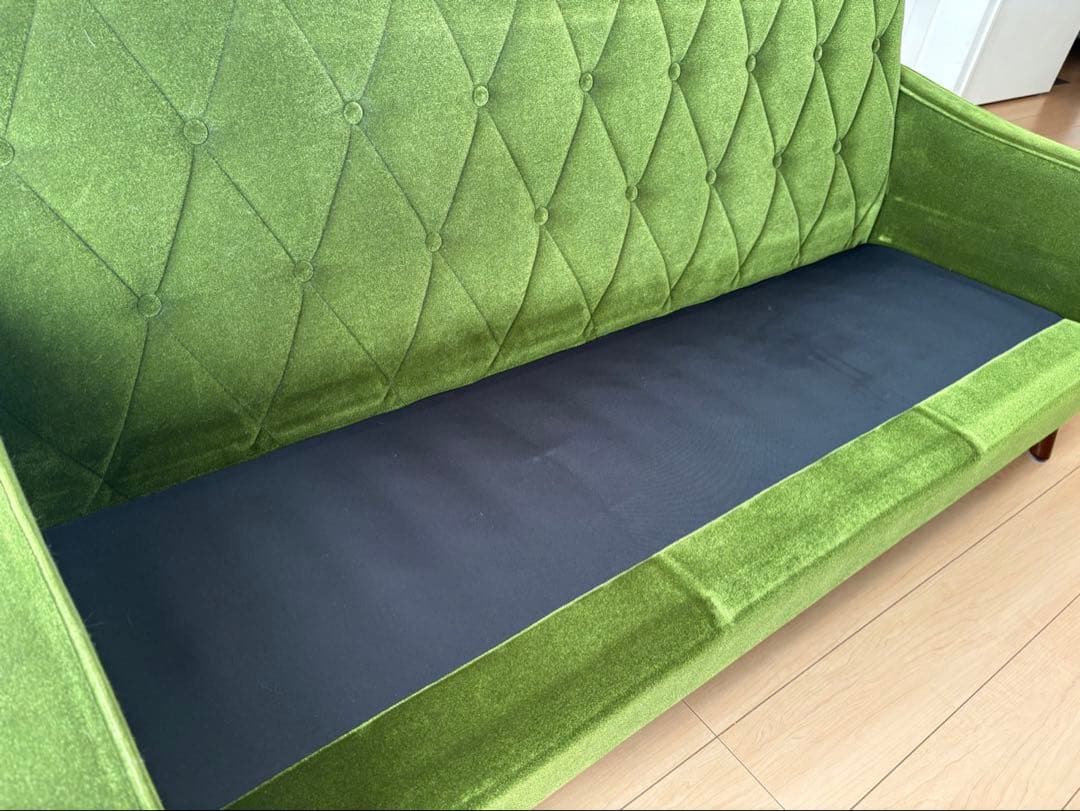 カリモク60 ロビーチェア 3シーター モケットグリーン