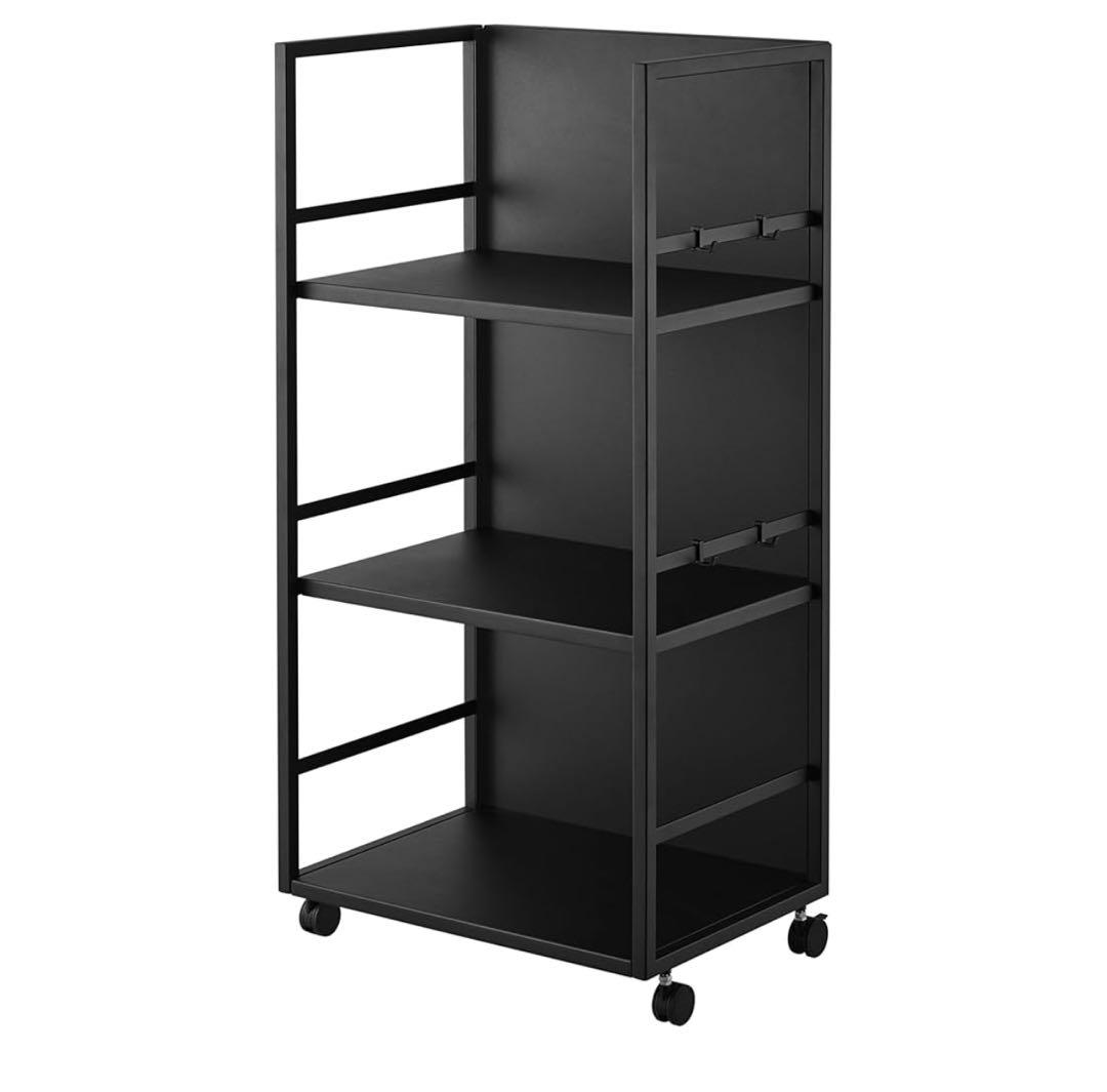 【新品未使用】山崎実業(Yamazaki) スチールワゴン Lサイズ ブラック