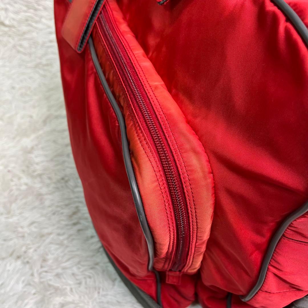 希少色✨プラダスポーツ　PRADA ボストンバッグ　トラベル　旅行　大容量　赤