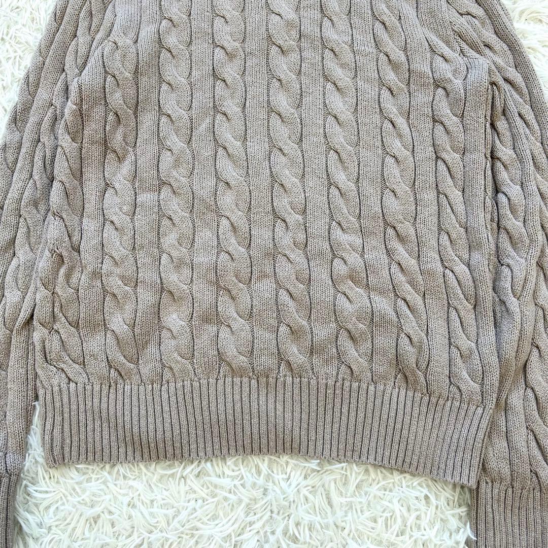 ラルフローレン 現行QRタグ ケーブル ハーフジップニット XS モカベージュ