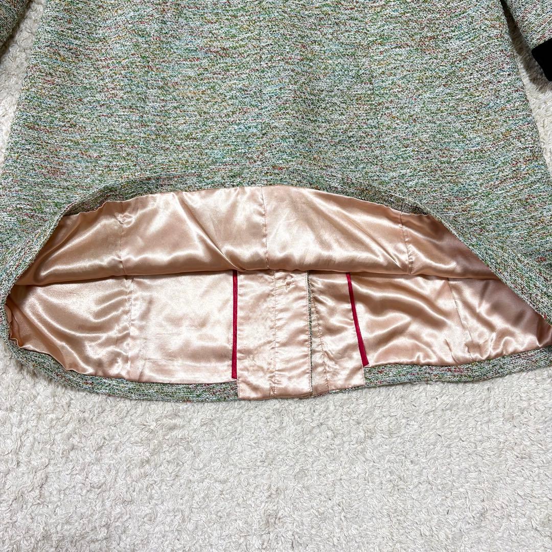 スーパービューティー ベロア襟 MIXツイード ジャケット コート 42