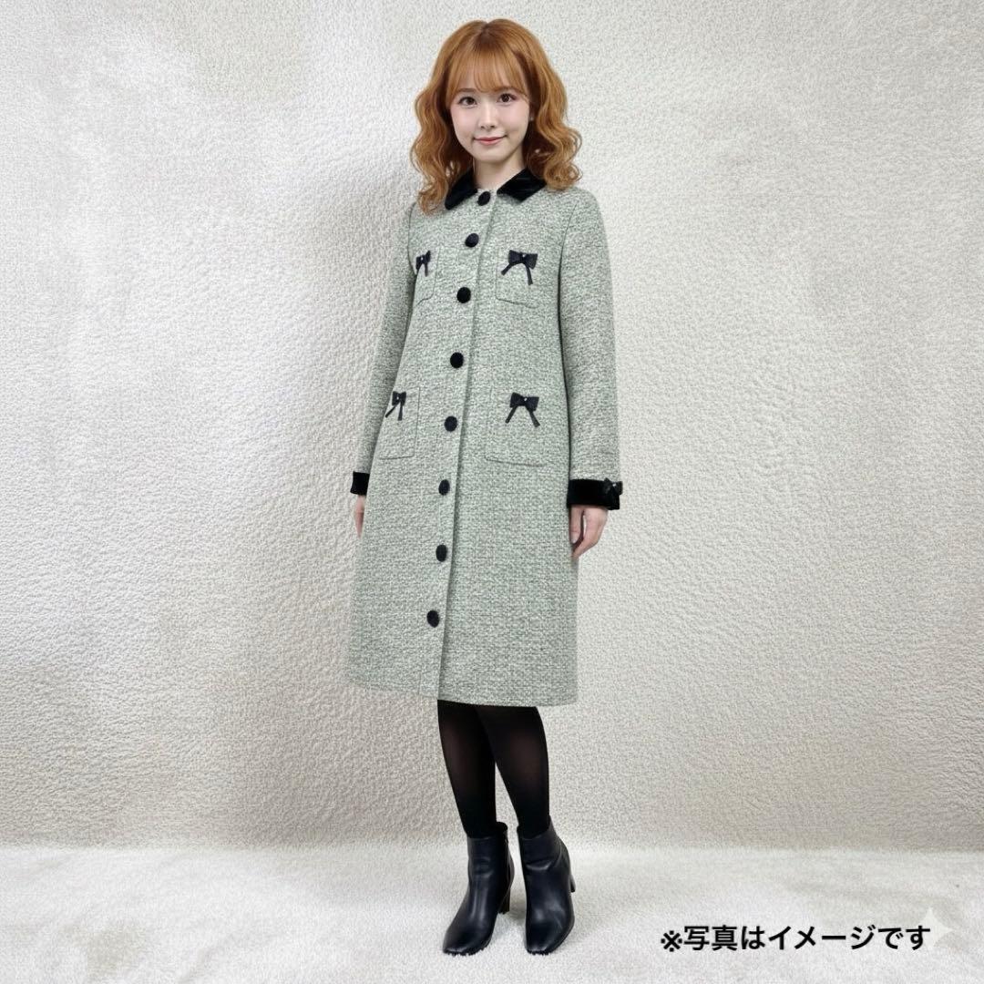 スーパービューティー ベロア襟 MIXツイード ジャケット コート 42