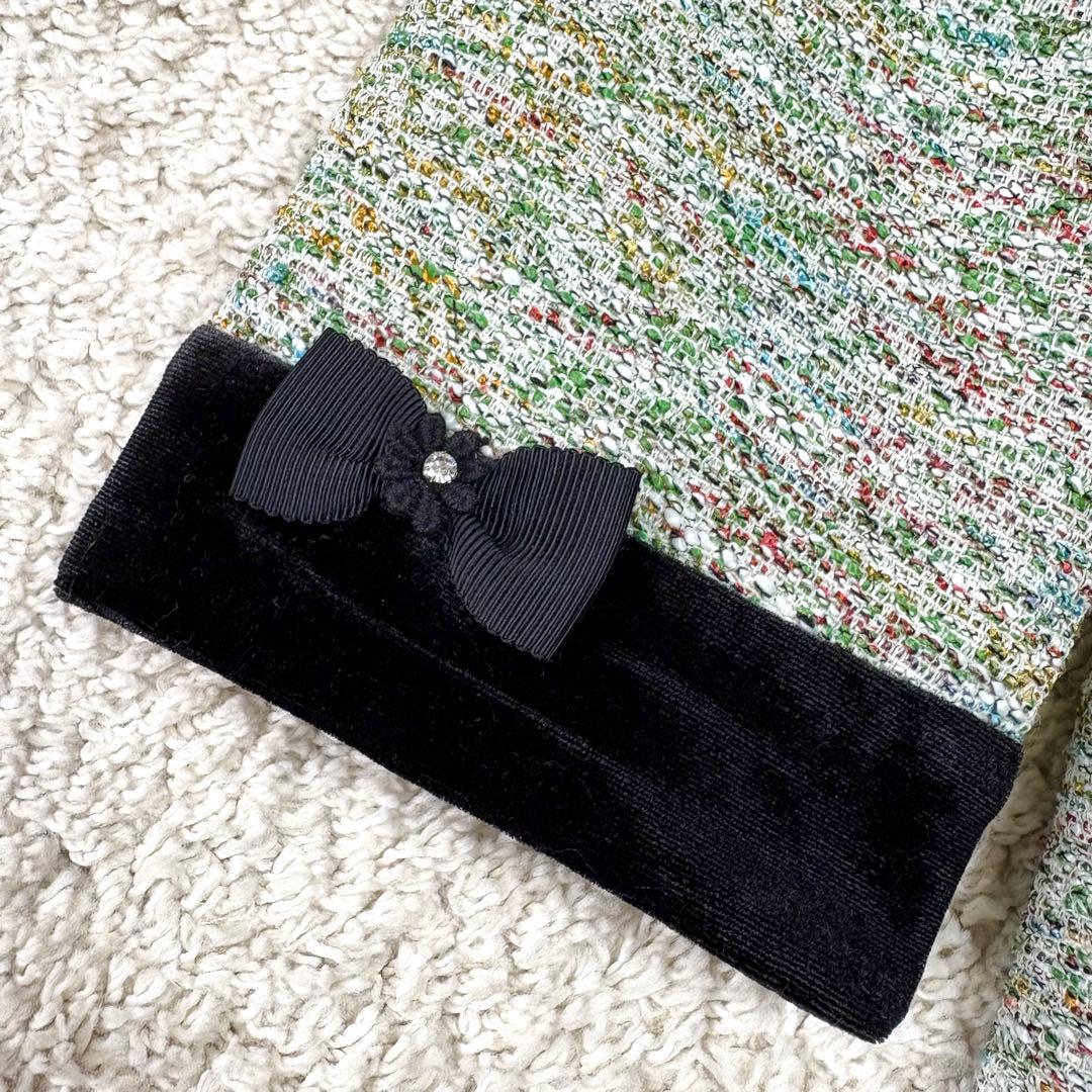 スーパービューティー ベロア襟 MIXツイード ジャケット コート 42