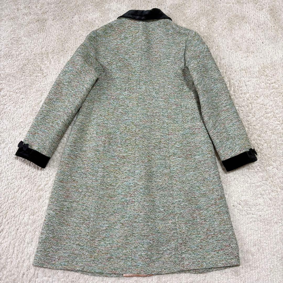 スーパービューティー ベロア襟 MIXツイード ジャケット コート 42