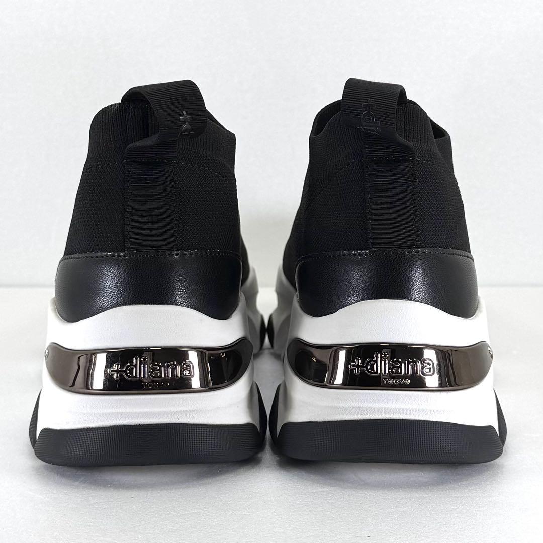 【+diana】 プラスダイアナ （24.5） ニットソックススニーカー 美品