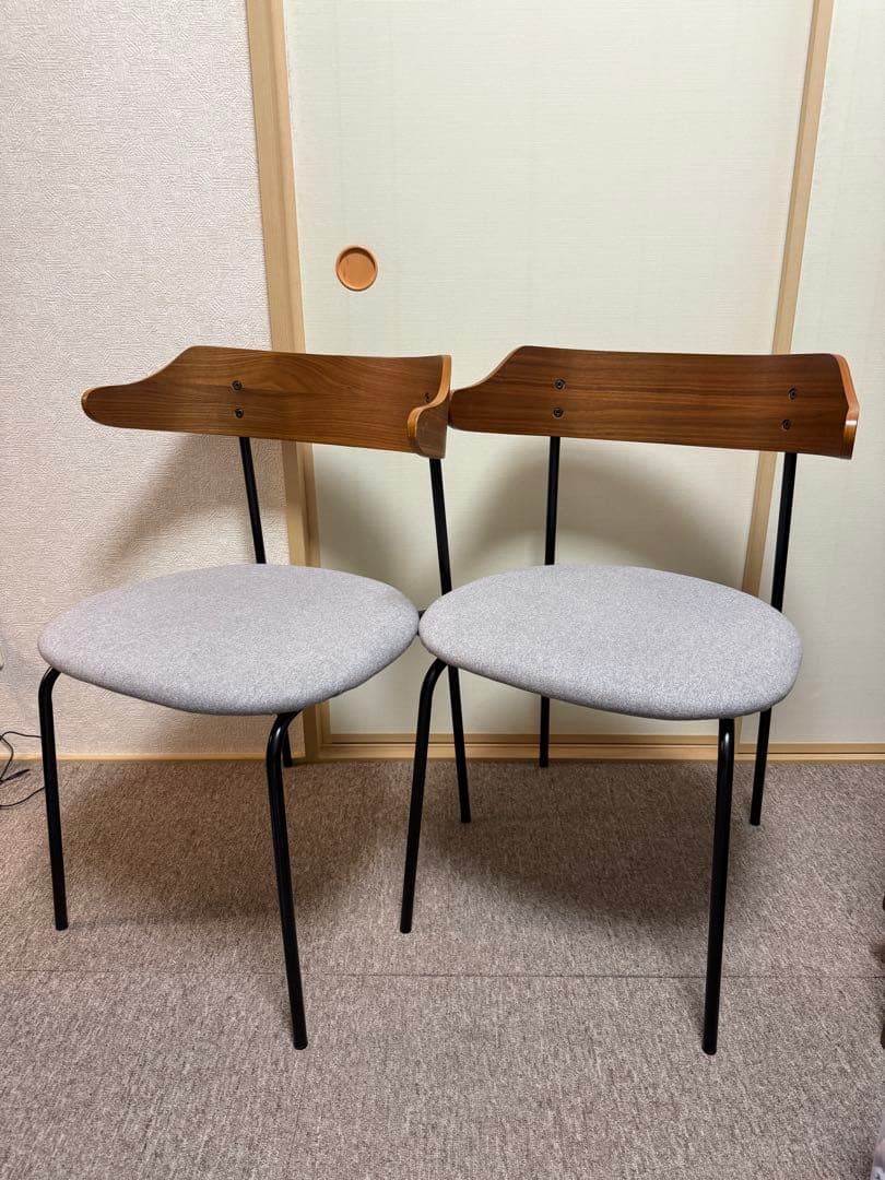 専用❗️関家具　ダイニングチェア　カペルIII 2脚セット　座面ライトグレー