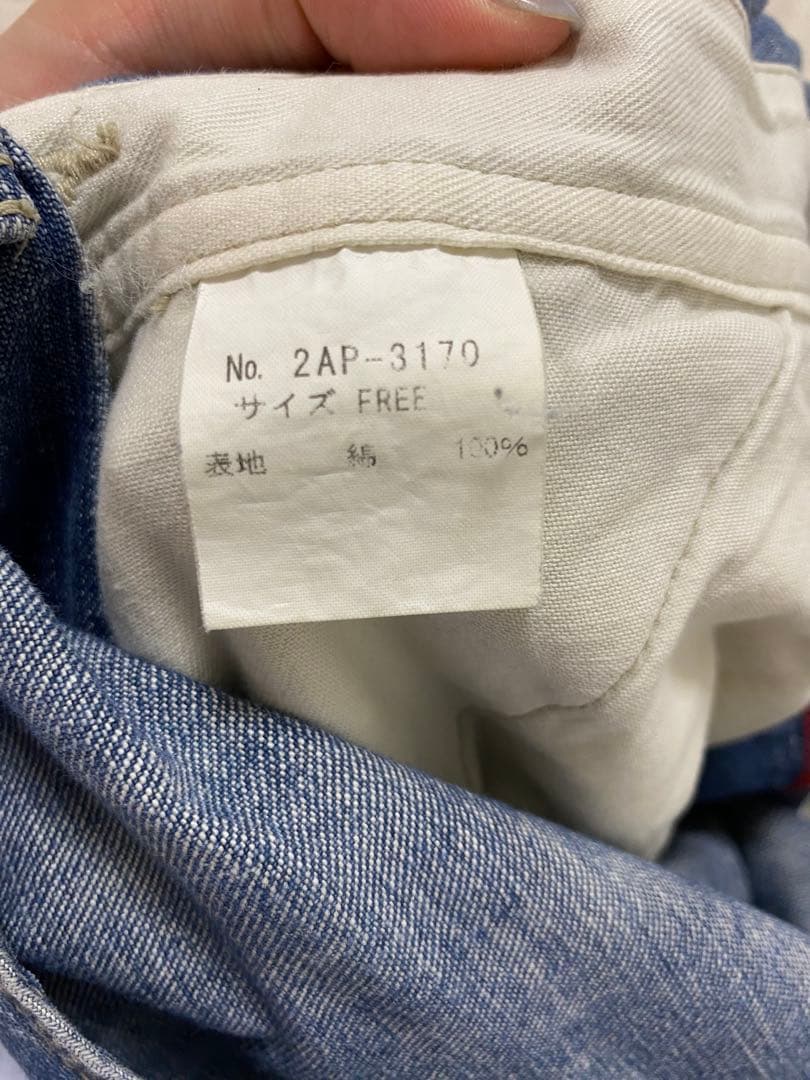 希少　ヒステリックグラマー　キャラ刺繍ワッペンオーバーオール　デニムサロペット