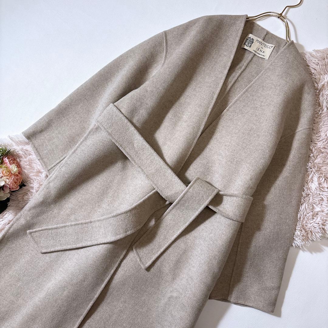 ぺ*こ様 未使用級ꕥイエナ マンテコ社 PUREダブルフェイスコート ガウン リ