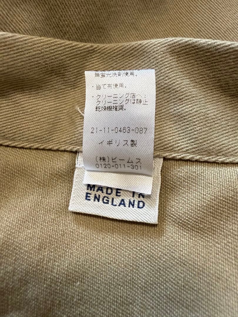 Drake’s BEAMS F 別注　ベージュ ツイル レギュラーカラーシャツ