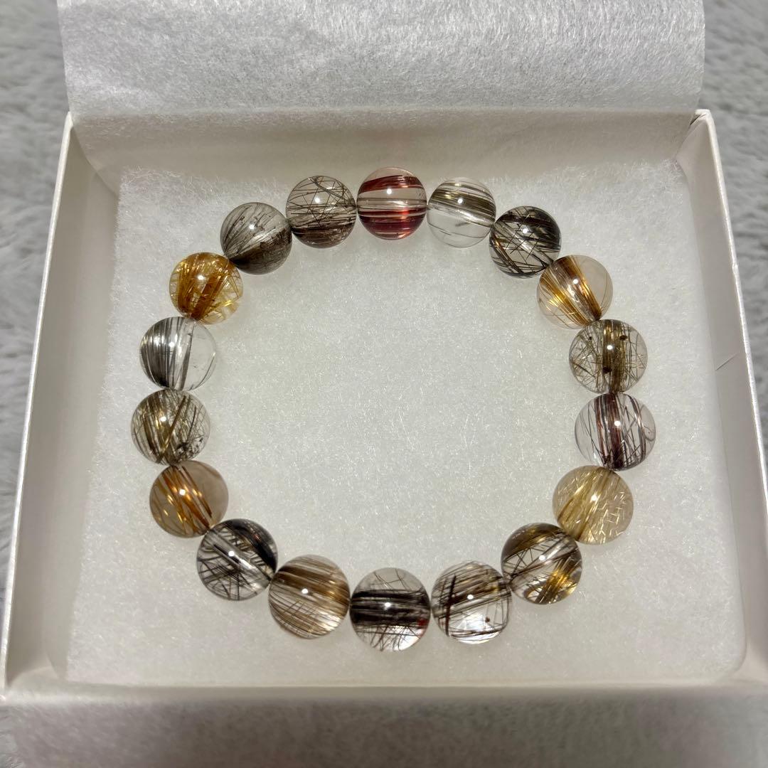 【天然石/再値下げ中】ミックスルチル ブレスレット 数珠