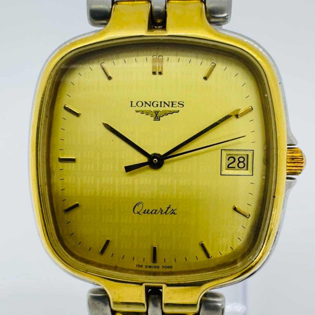 ✨LONGINES✨ロンジン✨コンビ✨デイト✨クォーツ✨ゴールド文字盤✨腕時計✨