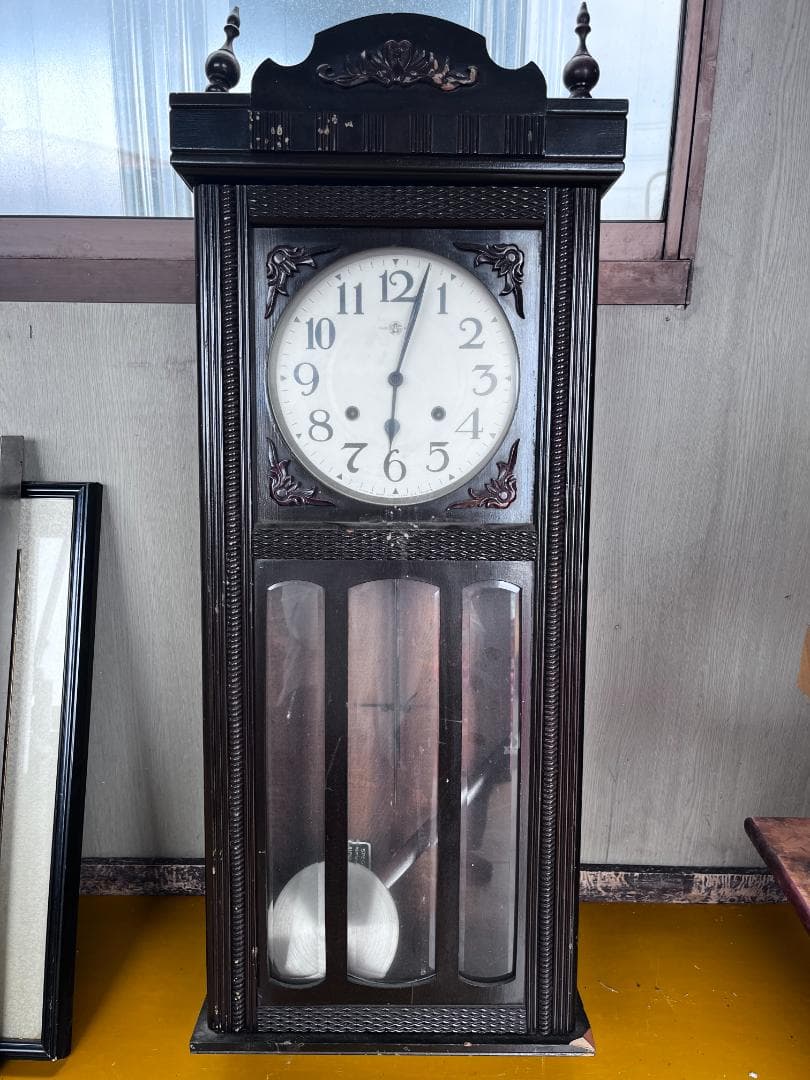 木製柱時計 ダークブラウン 特別製造