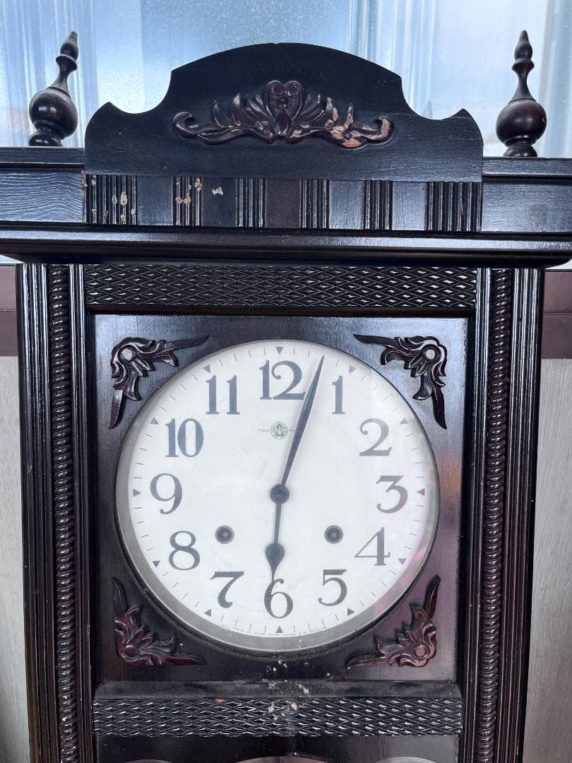 木製柱時計 ダークブラウン 特別製造